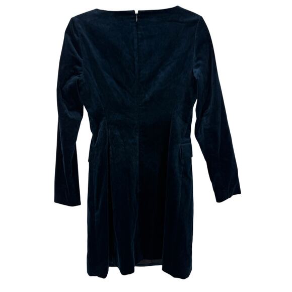 Theory Dress Velour shift long sleeve blue size 2 - Picture 4 of 7